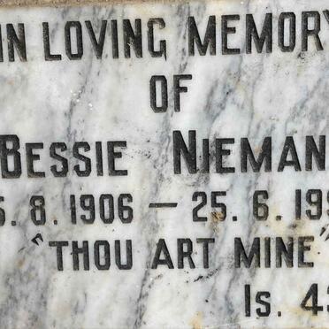 NIEMANN Bessie 1906-1994