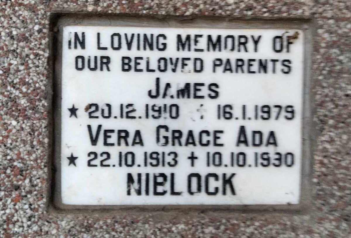 NIBLOCK James 1910-1979 & Vera Grace Ada 1913-1990