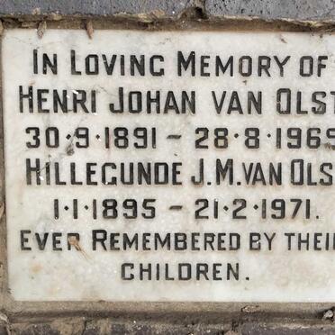 OLST Henri Johan, van 1891-1969 & Hillegunde J.M. 1895-1971