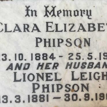 PHIPSON Lionel Leigh 1881-1966 & Clara Elizabeth 1884-1959
