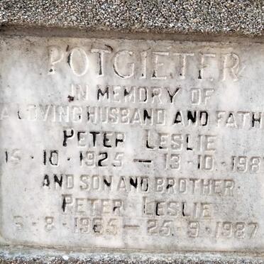 POTGIETER Peter Leslie 1925-1987 :: POTGIETER Peter Leslie 1965-1987