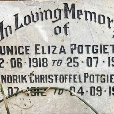 POTGIETER Hendrik Christoffel 1912-1988 & Eunice Eliza 1918-1980