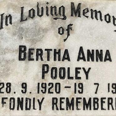 POOLEY Bertha Anna 1920-1993