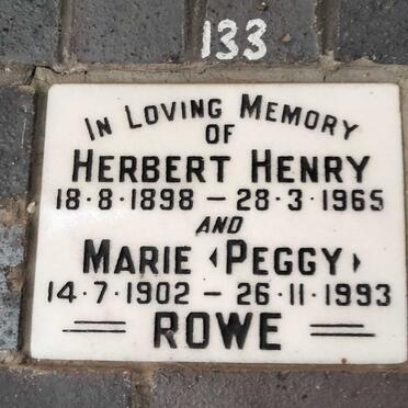 ROWE Herbert Henry 1898-1965 & Marie 1902-1993