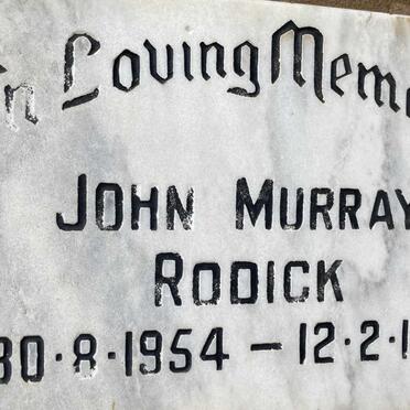 RODICK John Murray 1954-1987