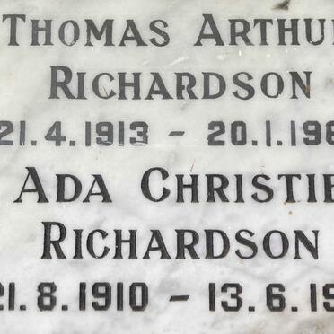 RICHARDSON Thomas Arthur 1913-1963 & Ada Christie 1910-1996