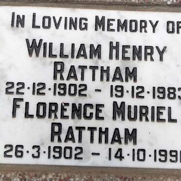 RATTHAM William Henry 1902-1983 & Florence Muriel 1902-1991
