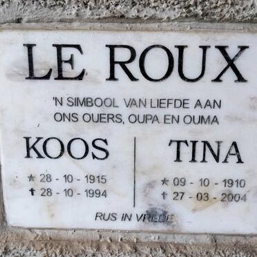 ROUX Koos, le 1915-1994 & Tina 1910-2004