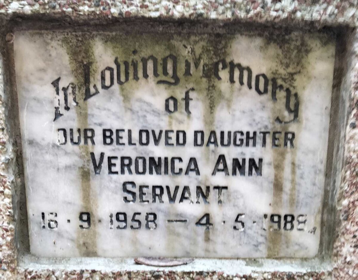 SERVANT Veronica Ann 1958-1988