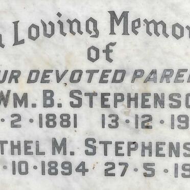 STEPHENSON Wm.B. 1881-1960 & Ethel M. 1894-1961