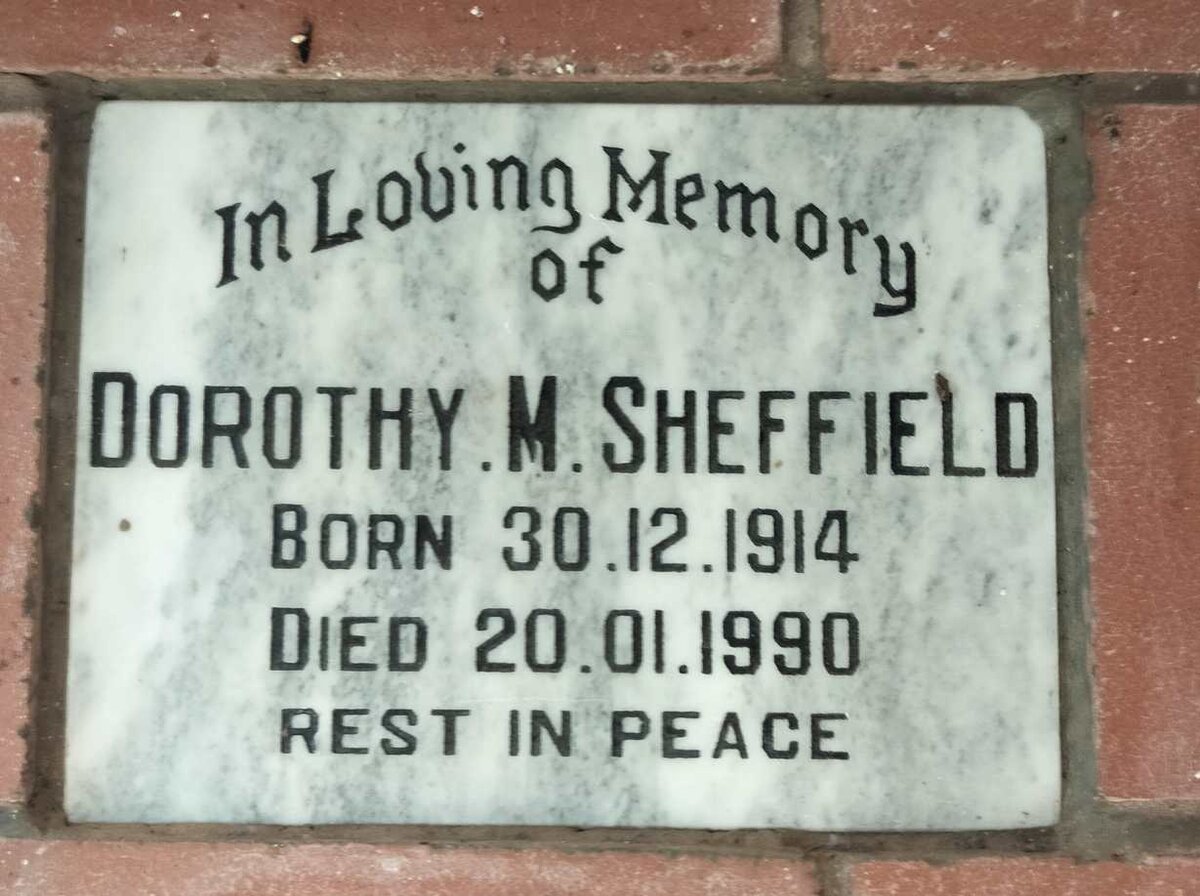 SHEFFIELD Dorothy M. 1914-1990