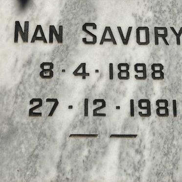 SAVORY Nan 1898-1981