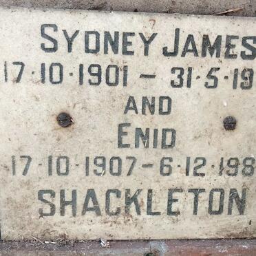 SHACKLETON Sydney James 1901-1984 & Enid 1907-1984