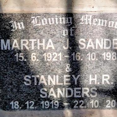 SANDERS Stanley H.R. 1919-2000 & Martha J. 1921-1980