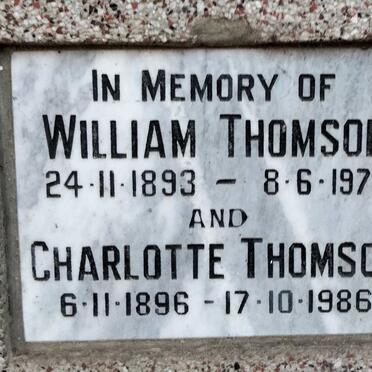 THOMSON William 1893-1977 & Charlotte 1896-1986