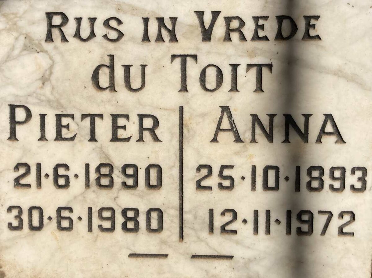 TOIT Pieter, du 1890-1980 & Anna 1893-1972