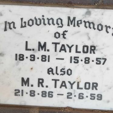 TAYLOR L.M. 1891-1957 :: TAYLOR M.R. 1886-1959