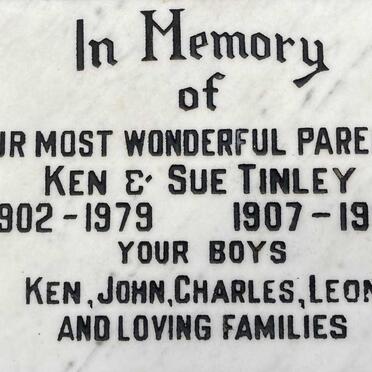 TINLEY Ken 1902-1979 & Sue 1907-1985