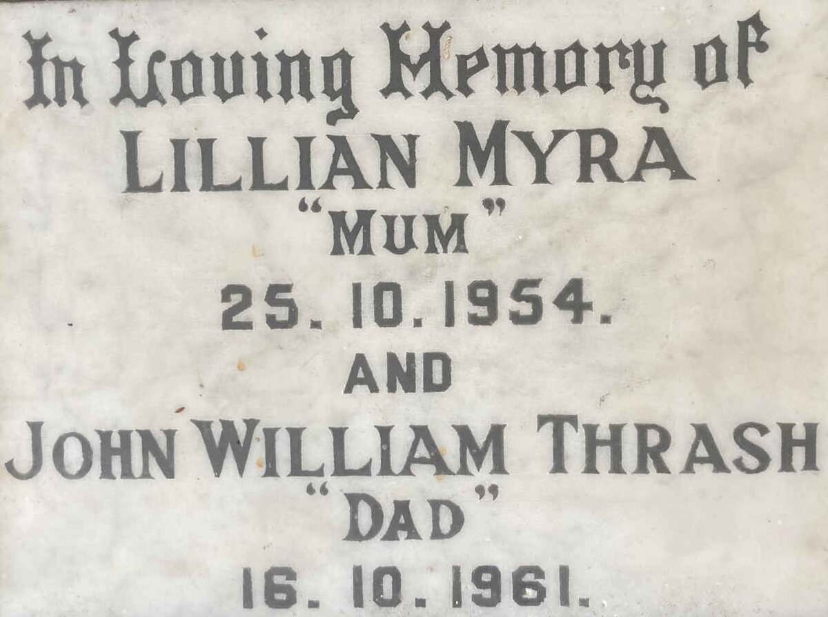 THRASH John William -1961 & Lillian Myra -1954