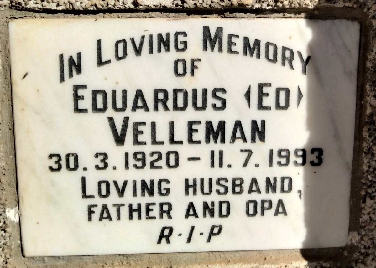 VELLEMAN Eduardus 1920-1993