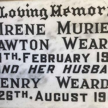 WEARDEN Henry -1969 & Irene Muriel Lawton -1958