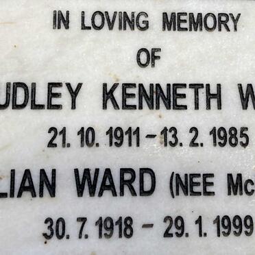 WARD Dudley Kenneth 1911-1985 & Lillian MCBRIDE 1918-1999