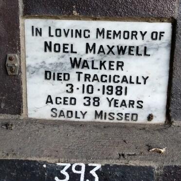 WALKER Noel Maxwell -1981