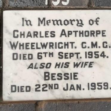 WHEELWRIGHT Charles Apthorpe -1954 & Bessie -1959