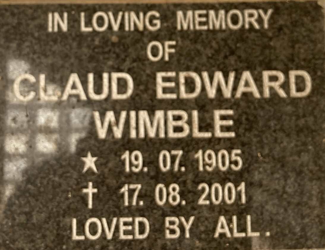 WIMBLE Claud Edward 1905-2001