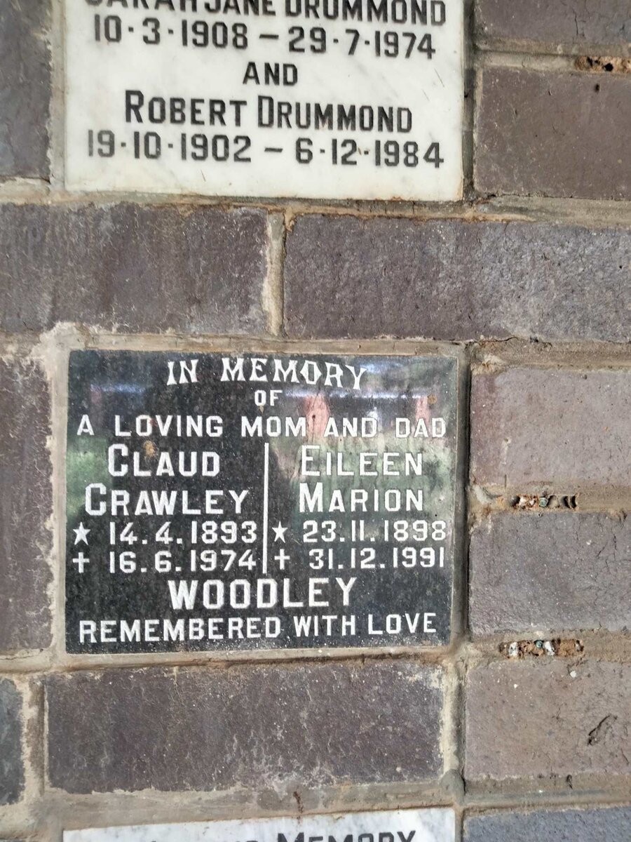 WOODLEY Claud Crawley 1893-1974 & Eileen Marion 1898-1991