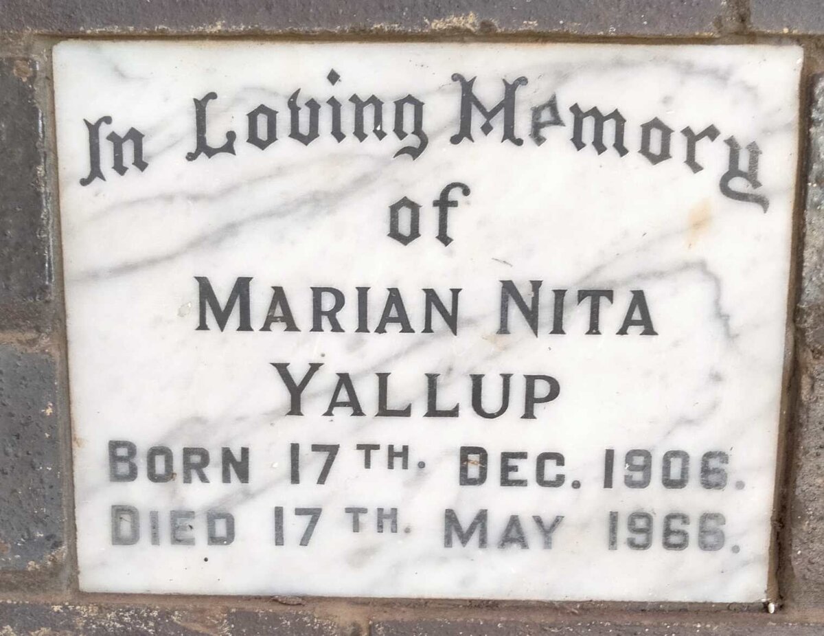 YALLUP Marian Nita 1906-1966