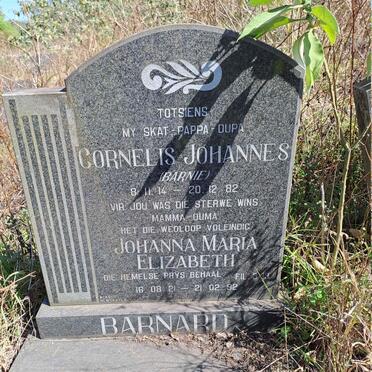 BARNARD Cornelis Johannes 1914-1982 & Johanna Maria Elizabeth 1921-1992