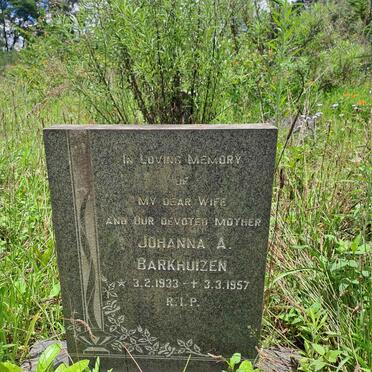 BARKHUIZEN Johanna A. 1933-1957