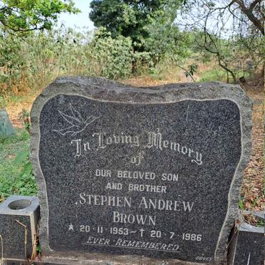 BROWN Stephen Andrew 1953-1986