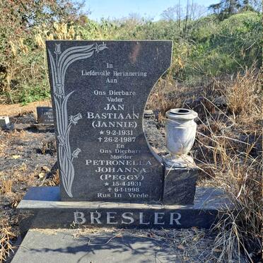 BRESLER Jan Bastiaan 1931-1987 & Petronella Johanna 1931-1998