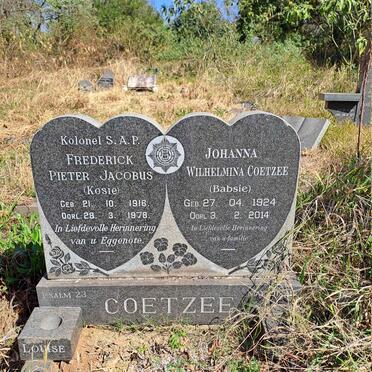 COETZEE Frederick Jacobus 1916-1978 & Johanna Wilhelmina 1924-2014