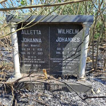 COETSER Wilhelm Johannes 1937-2000 & Alletta Johanna MARITZ 1936-1983