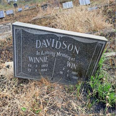 DAVIDSON Win 1900-1986 & Winnie 1903-1985