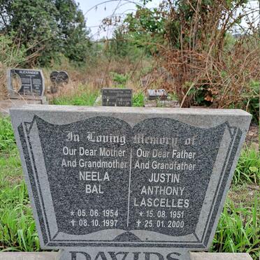 DAVIDS Justin Anthony Lascelles 1951-2000 & Neela Bal 1954-1997