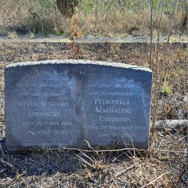 GOODBURN Alfred Benjamin -1961 & Petronella Magdalene -1993