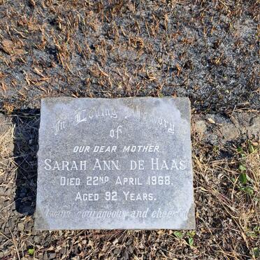 HAAS Sarah Ann, de -1968