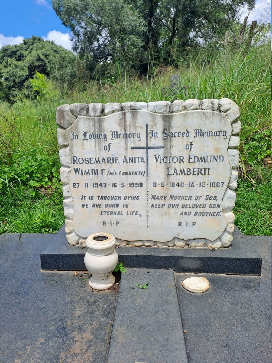LAMBERTI Victor Edmund 1946-1967 :: WIMBLE Rosemarie Anita nee LAMBERTI 1943-1990