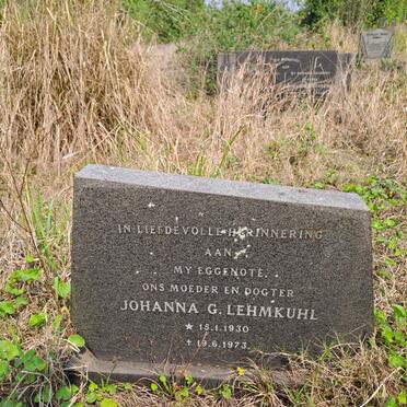 LEHMKUHL Johanna G. 1930-1973