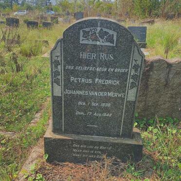 MERWE Petrus Fredrick Johannes, van der 1930-1948