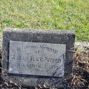 PAVERD Sarah Alice 1901-1972