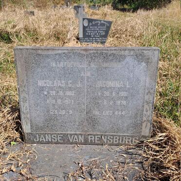 RENSBURG Nicolaas C.J., Janse van 1893-1977 & Jacomina L. 1901-1978