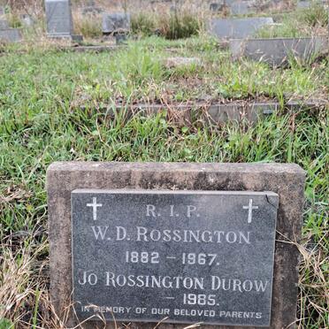 ROSSINGTON W.D. 1882-1967:: ROSSINGTON-DUROW Jo -1985