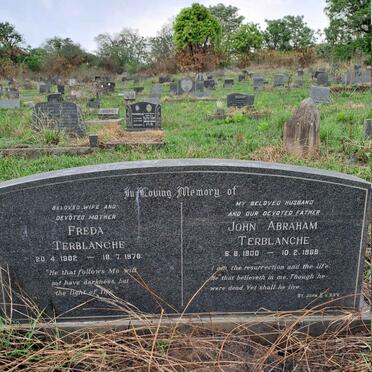 TERBLANCHE John Abraham 1900-1968 & Freda 1902-1978