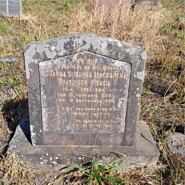 VISAGIE Johanna Sussanna Magdalena Bussinger nee SCHEEPERS 1904-1951