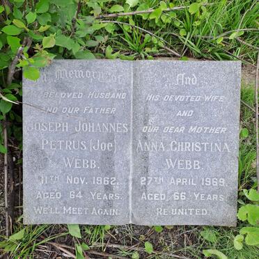 WEBB Joseph Johannes Petrus -1962 & Anna Christina -1969